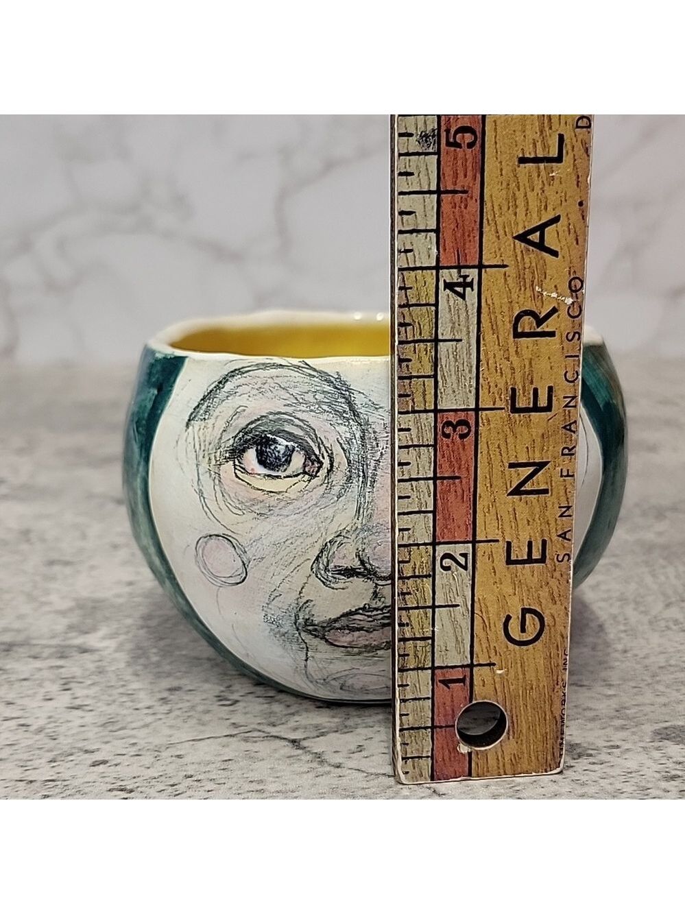 Rare Handcrafted Weld ceramic bowl pot Signed - Picture 7 of 8